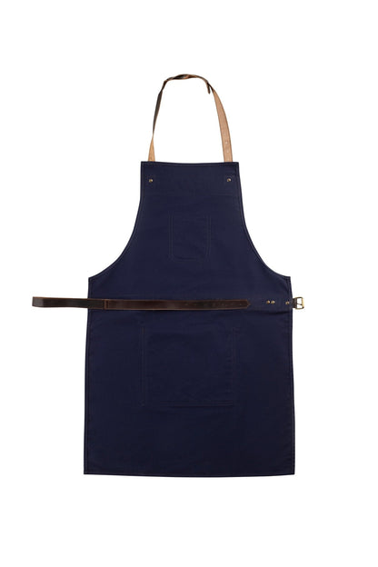 BBQ, Blacksmith, Grill, Woodwork, Chef, Butcher Canvas Apron with Leather Straps - 