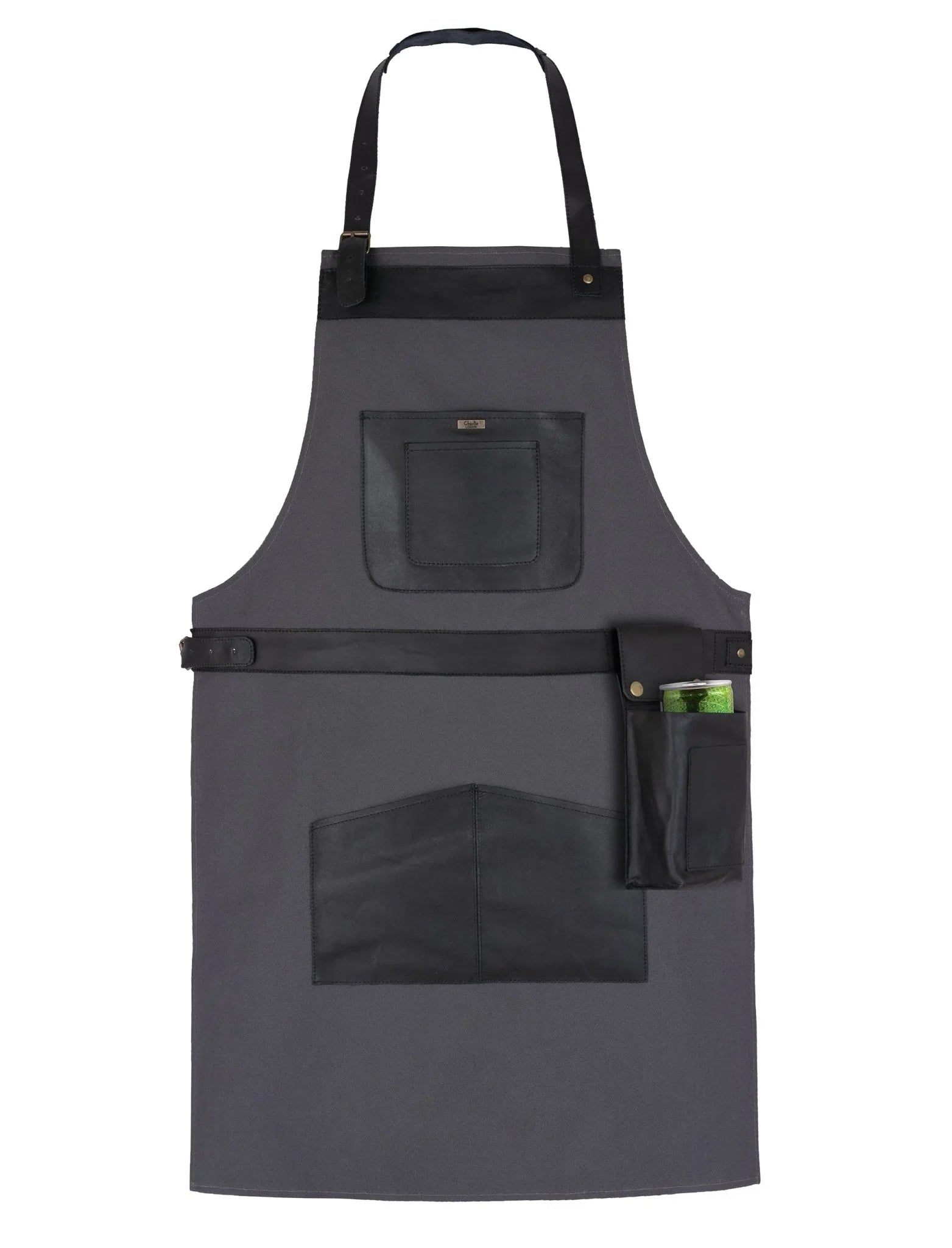 BBQ, Blacksmith, Grill, Woodwork, Chef, Butcher Canvas Apron with Leather Straps -