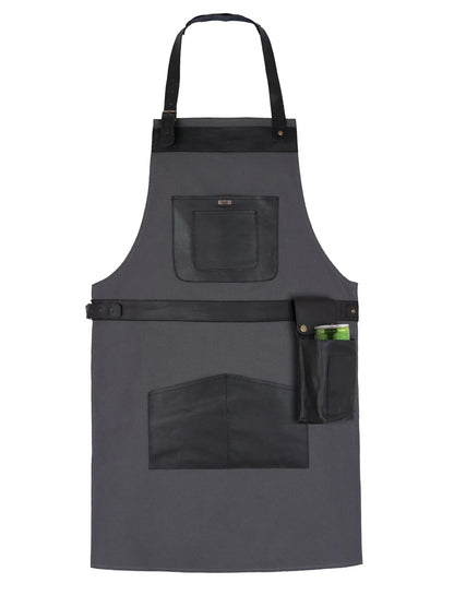 BBQ, Blacksmith, Grill, Woodwork, Chef, Butcher Canvas Apron with Leather Straps -