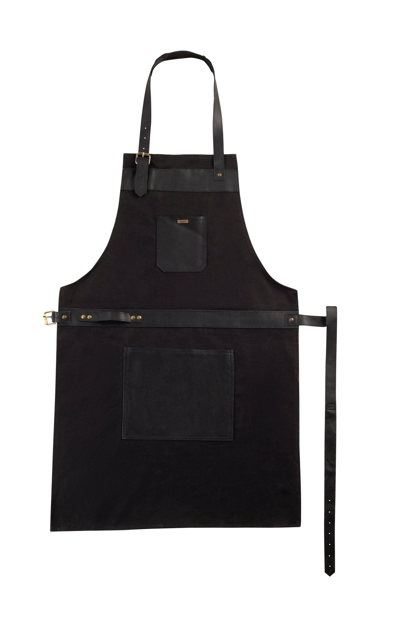 BBQ, Blacksmith, Grill, Woodwork, Chef, Butcher Canvas Apron with Leather Straps - 