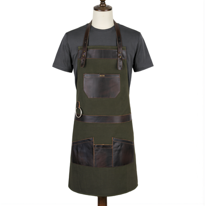 Personalized Gifts for Him –Embroided Leather & Canvas Apron