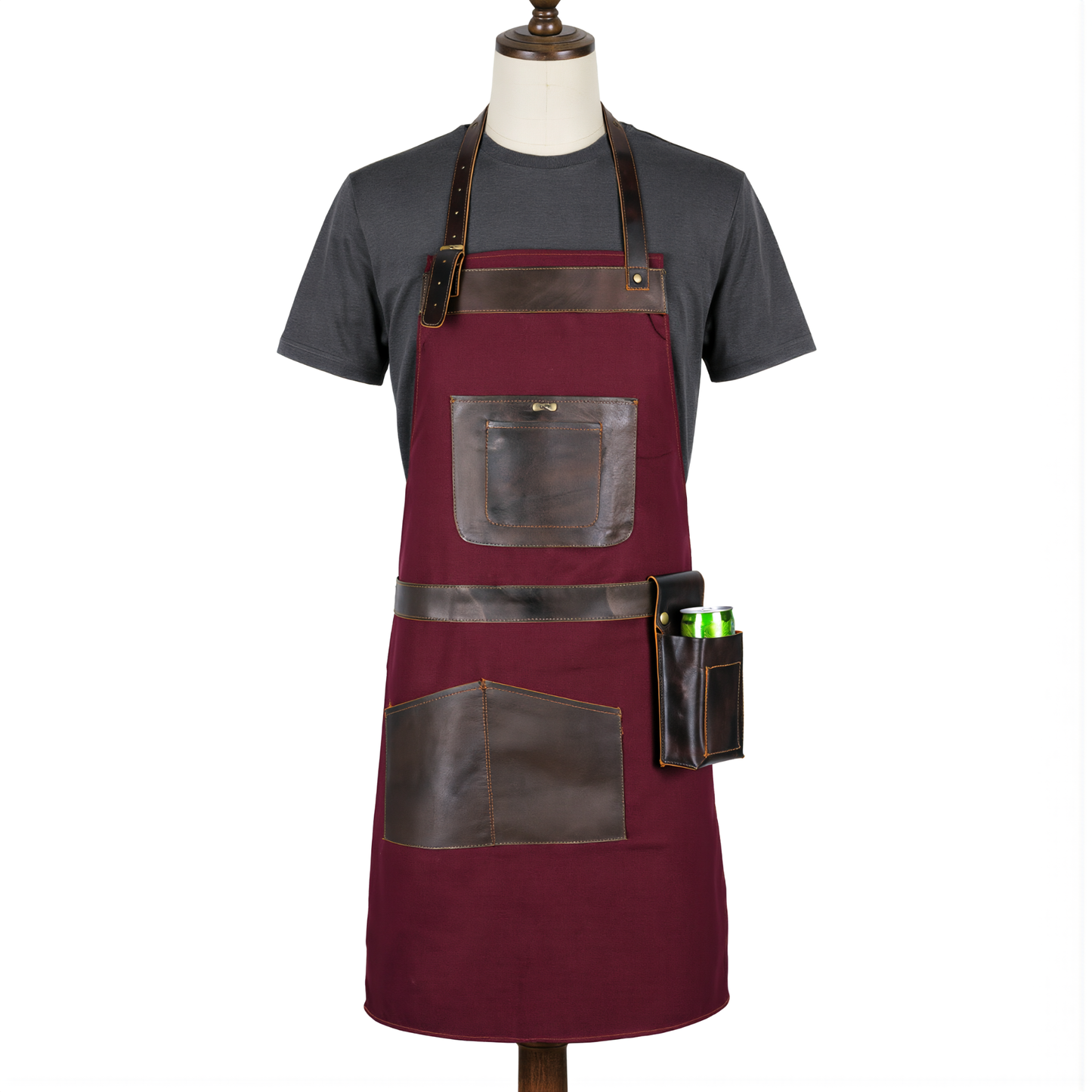 Personalised Leather & Canvas Aprons for Men, Dad and BBQ Lovers