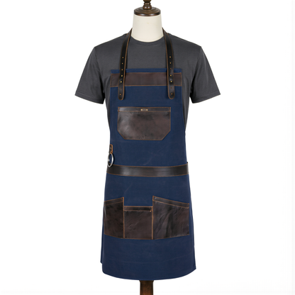 Personalized Gifts for Him –Embroided Leather & Canvas Apron